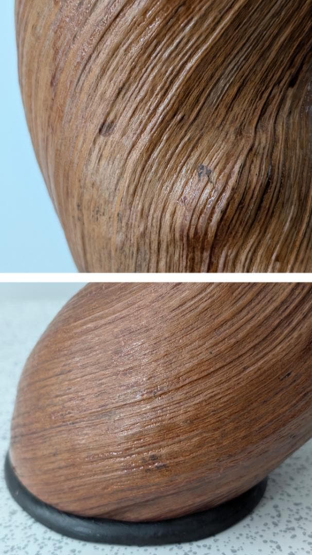 ビンテージ 40s 天然木 くり抜き オブジェ 一輪挿し プランター 戦前