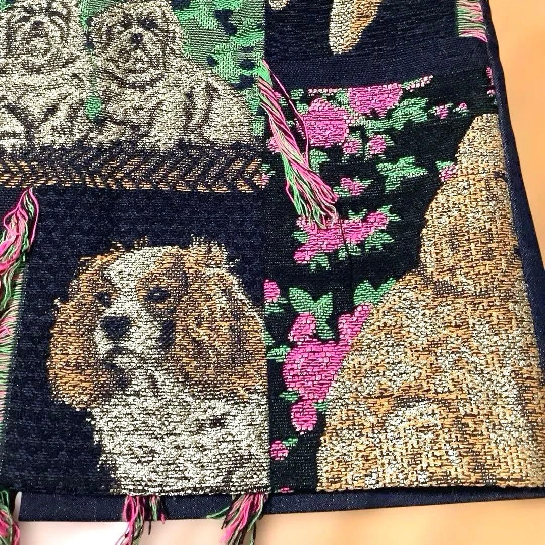 ♡定価57200円銀座マギー犬の刺繍 フリンジ付きタイトスカート未使用品