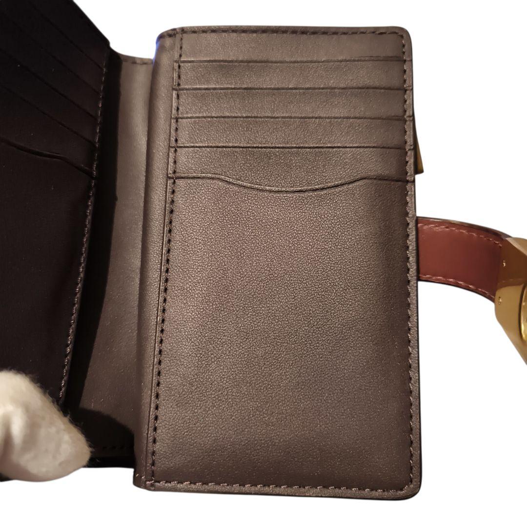 美品】 COACH コーチ ハットンウォレット 二つ折り財布 ワインレッド