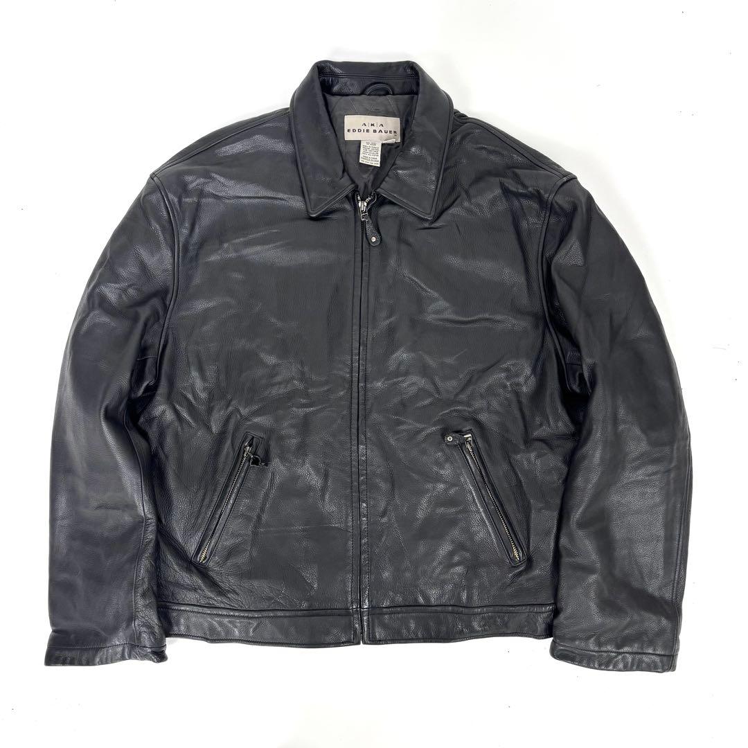 Eddie Bauer 90s レザー スポーツジャケット 黒 XL - メルカリ
