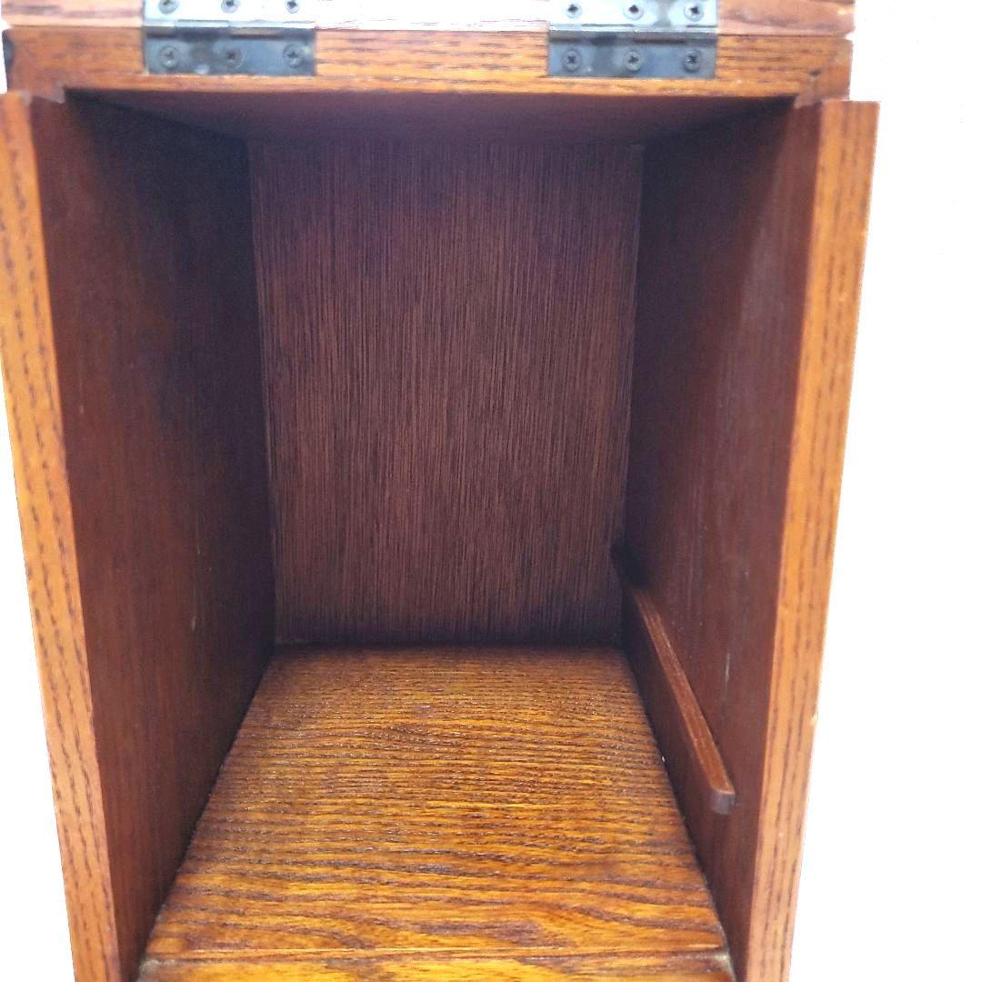 高級木工】江戸指物 箱鏡台 キハダ材 桑材 網代編み模様 昭和レトロ