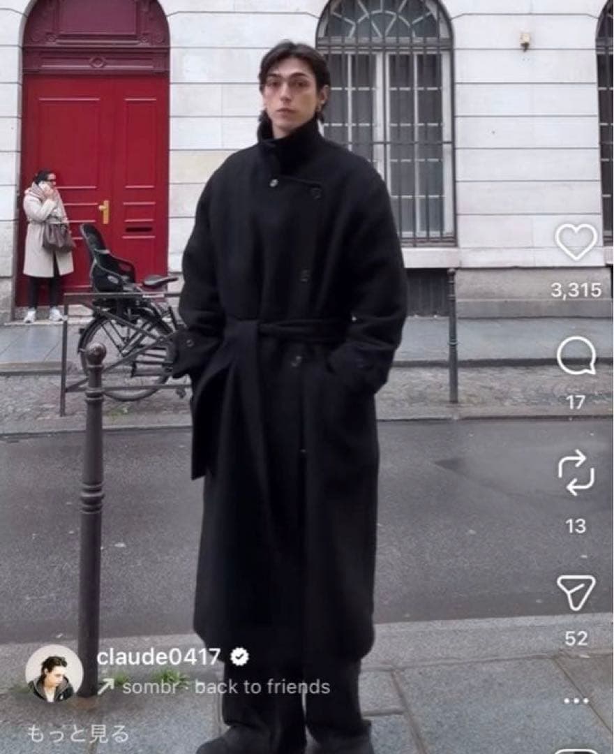 lemaire 25aw wrap coat xs ラップコート - メルカリ