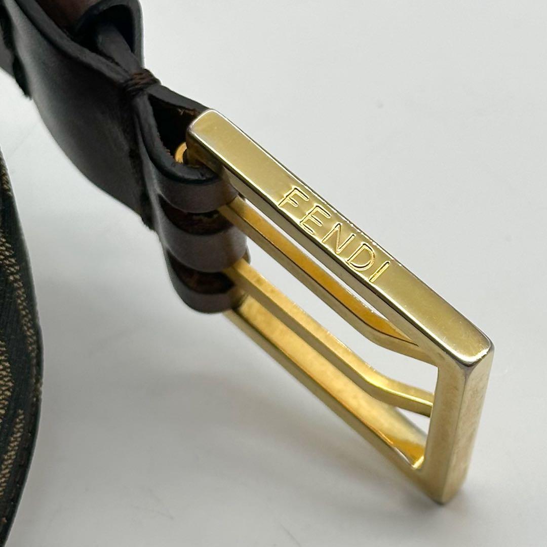 箱付き】フェンディ ズッカ レザー ベルト ブラウン ゴールド - メルカリ