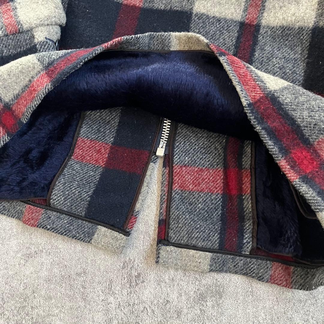 70s ビンテージ ウールリッチ ウールジャケット チェック 裏ボア 古着