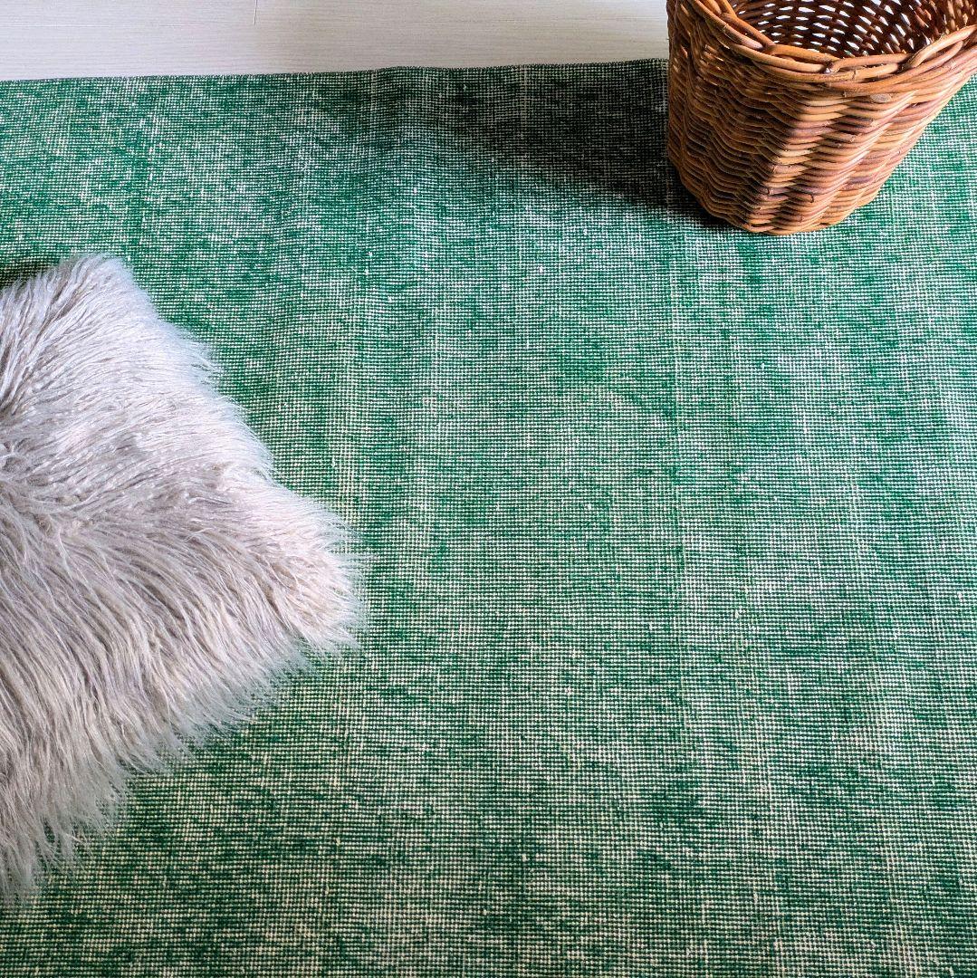 109×198 オーバーダイ グリーンワンカラー　トルコヴィンテージラグ 楽天市場】【15%OFFクーポン対象】オーバーダイド ヴィンテージラグ