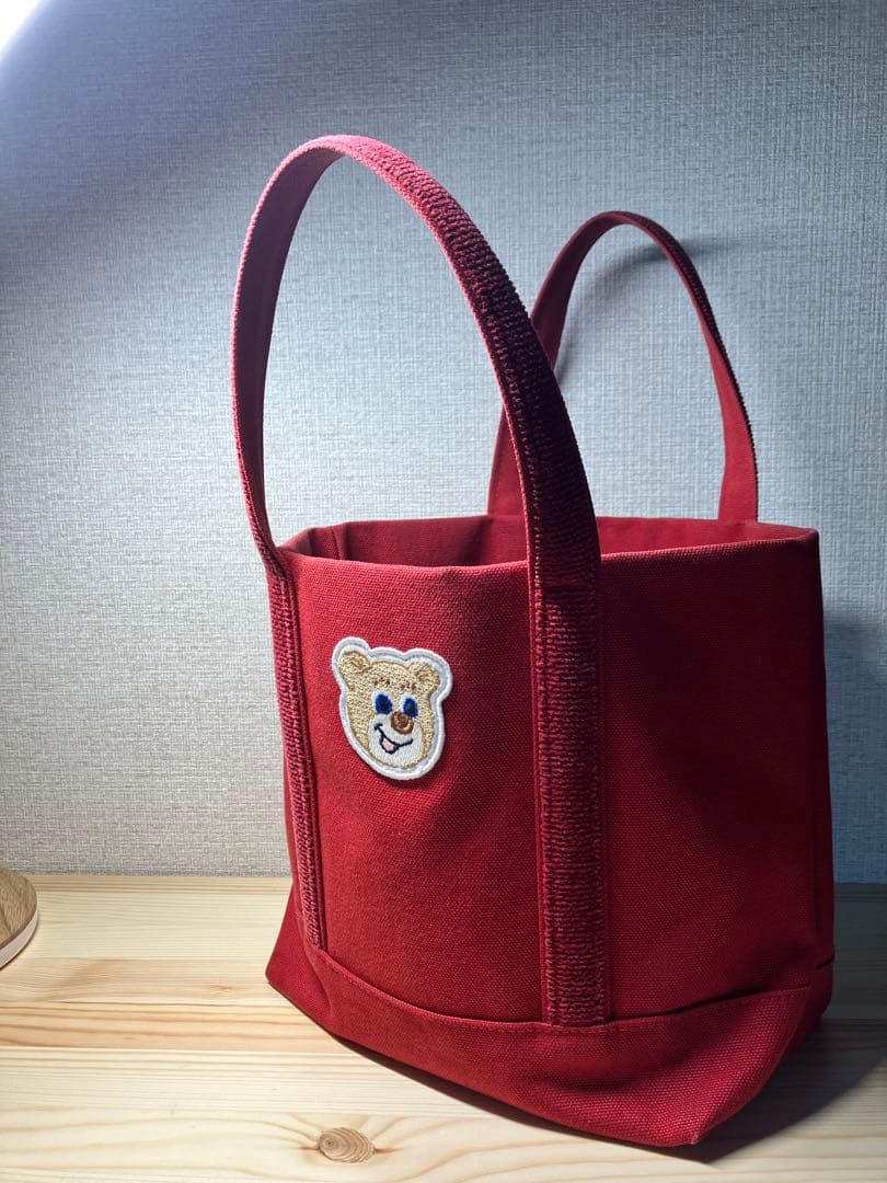 Used☆フェイラー オールドテディワッペン トートバッグ 小 ワイン色