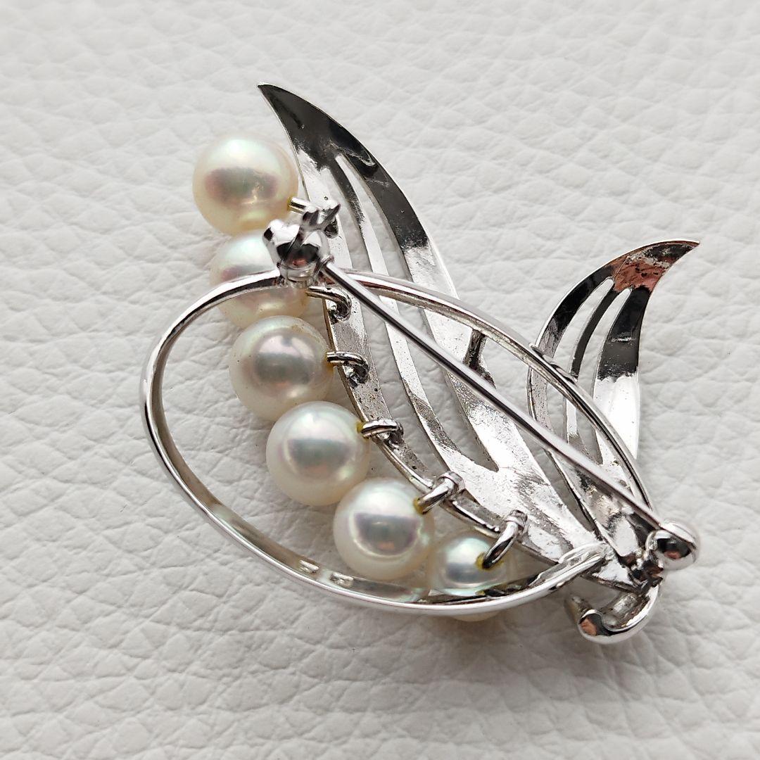 ミキモト　ブローチ　あこや真珠　パール　6粒　5.5〜7.0mm　MS刻印