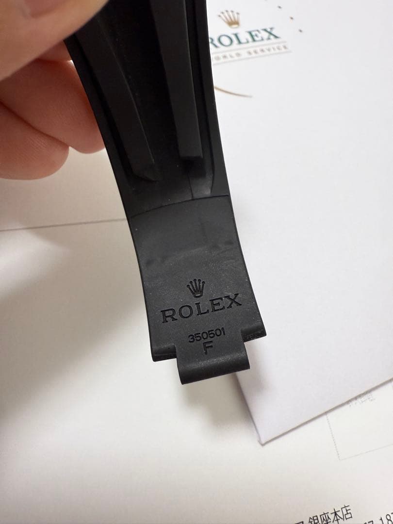 ROLEX Oysterflex ラバーベルト ブラック F 350-501 - メルカリ