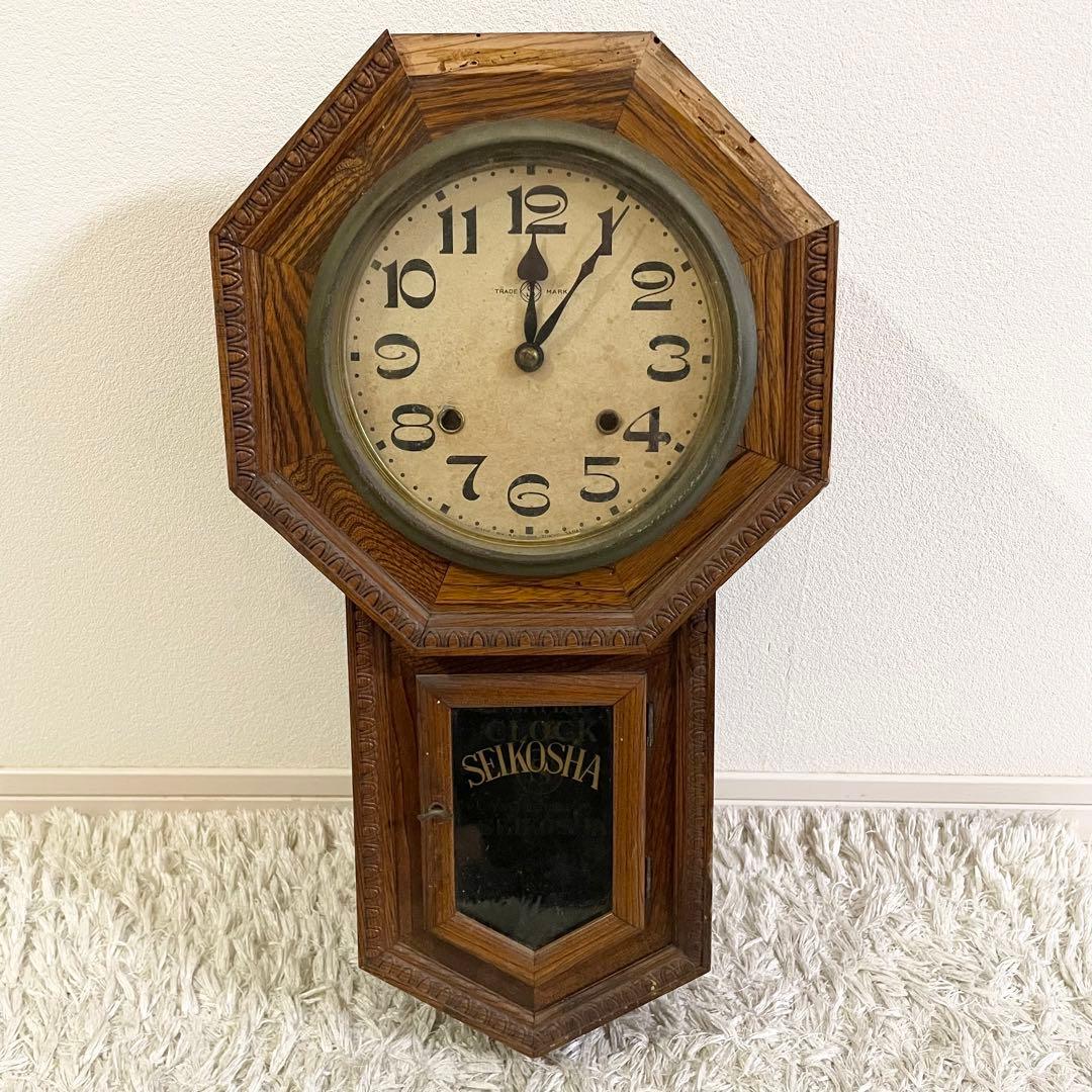 SEIKOSHA 精工舎 八角時計 振り子時計 掛時計 昭和レトロ ジャンク
