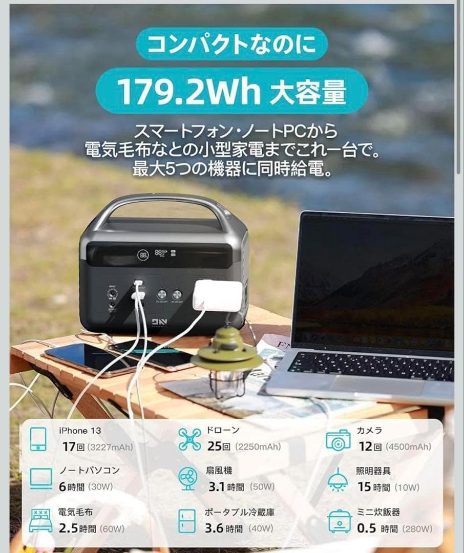DARANENER ポータブル電源 56000mAh 179.2Wh