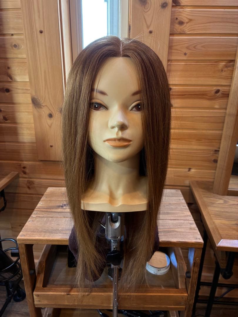 ブラウン ストレート セット練習用ロングウィッグ エクステ ウィッグ ロングストレート 5クリップ付 エクステンション