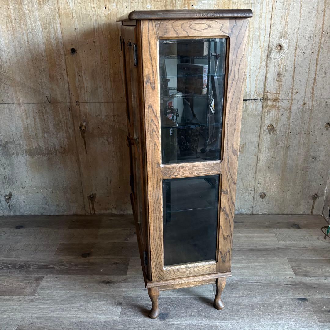 旭川家具 勇峰工芸 猫脚キャビネット 飾り棚 ギャラリーボード 道産