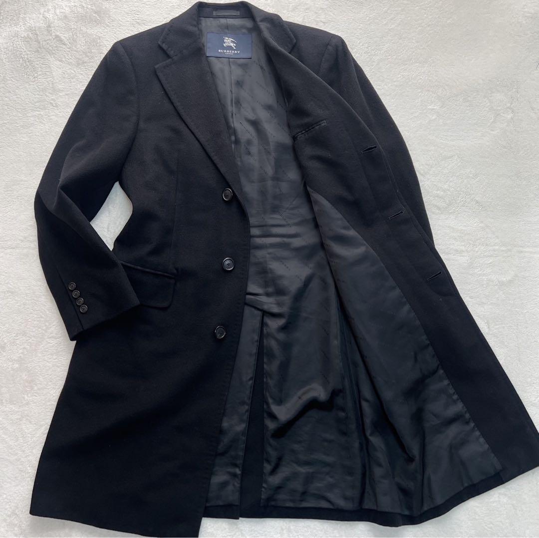 バーバリーロンドン　チェスターコート　カシミヤ　シルク　ブラック BURBERRY LONDON(バーバリーロンドン) カシミヤ100 チェスターコート