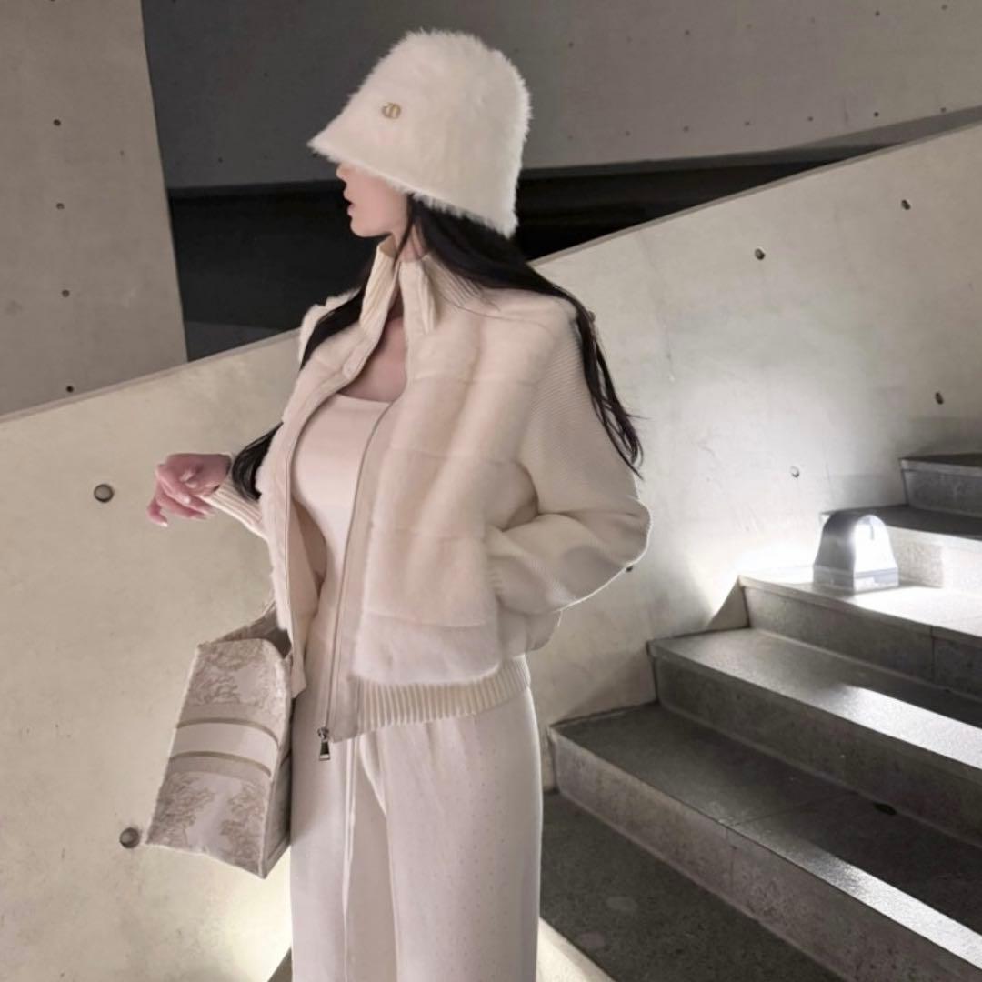 週末特価】 DHOLIC 2WAYニットスリーブ エコファーダウンジャンパー