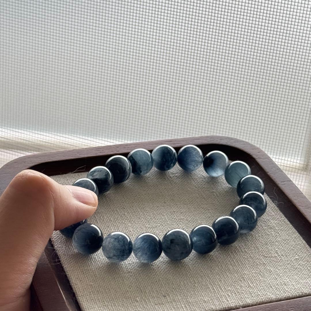 naoki　高品質　美品　ブルーラビットヘアルチルブレスレットNO.436 ⬛︎ 【希少】 ブルーラビットヘアルチル ブレスレット 約8㎜ 天然石