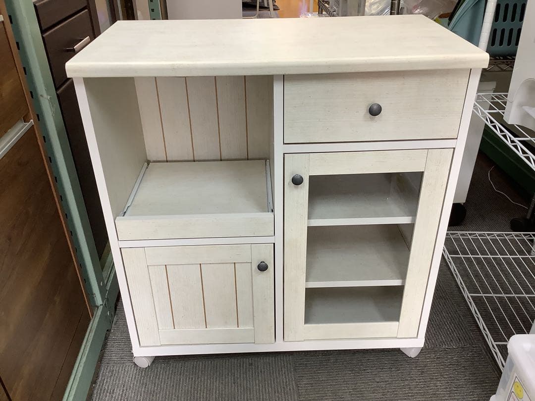 ニトリ　カウンターワゴン　(リズバレー) ニトリ カウンターワゴン レンジ台 リズバレー ナチュラルホワイト入荷