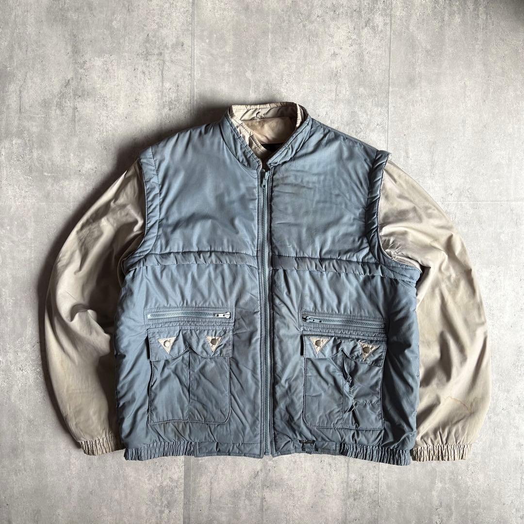 80s vintage】ジップブルゾン フィッシングジャケット 短丈 古着