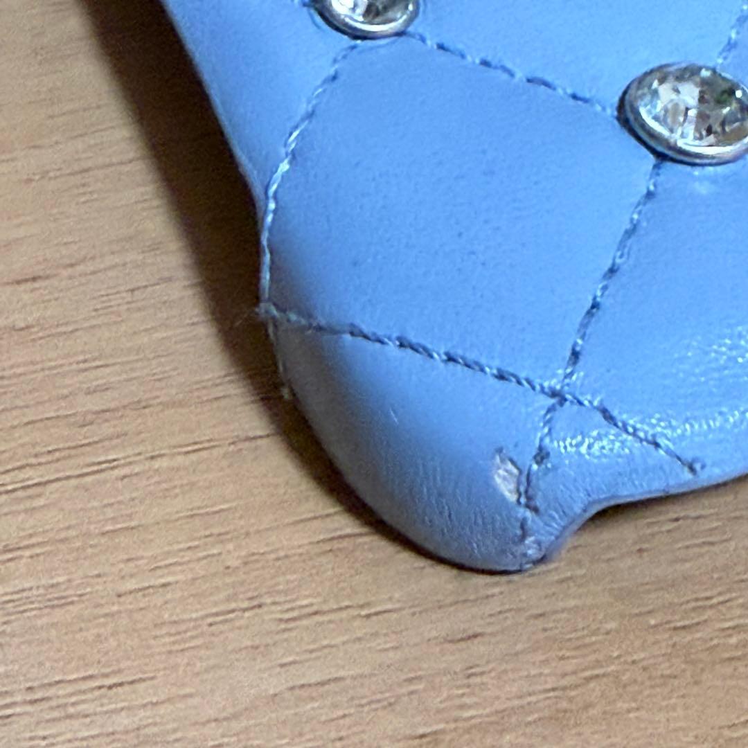 値下げ可 Darich キルティングビジューiPhoneケース サックスブルー