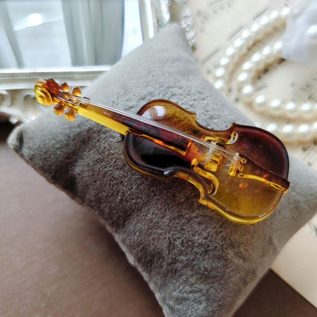 鼈甲 楽器 バイオリンブローチ 音楽 オーケストラ ミュージック