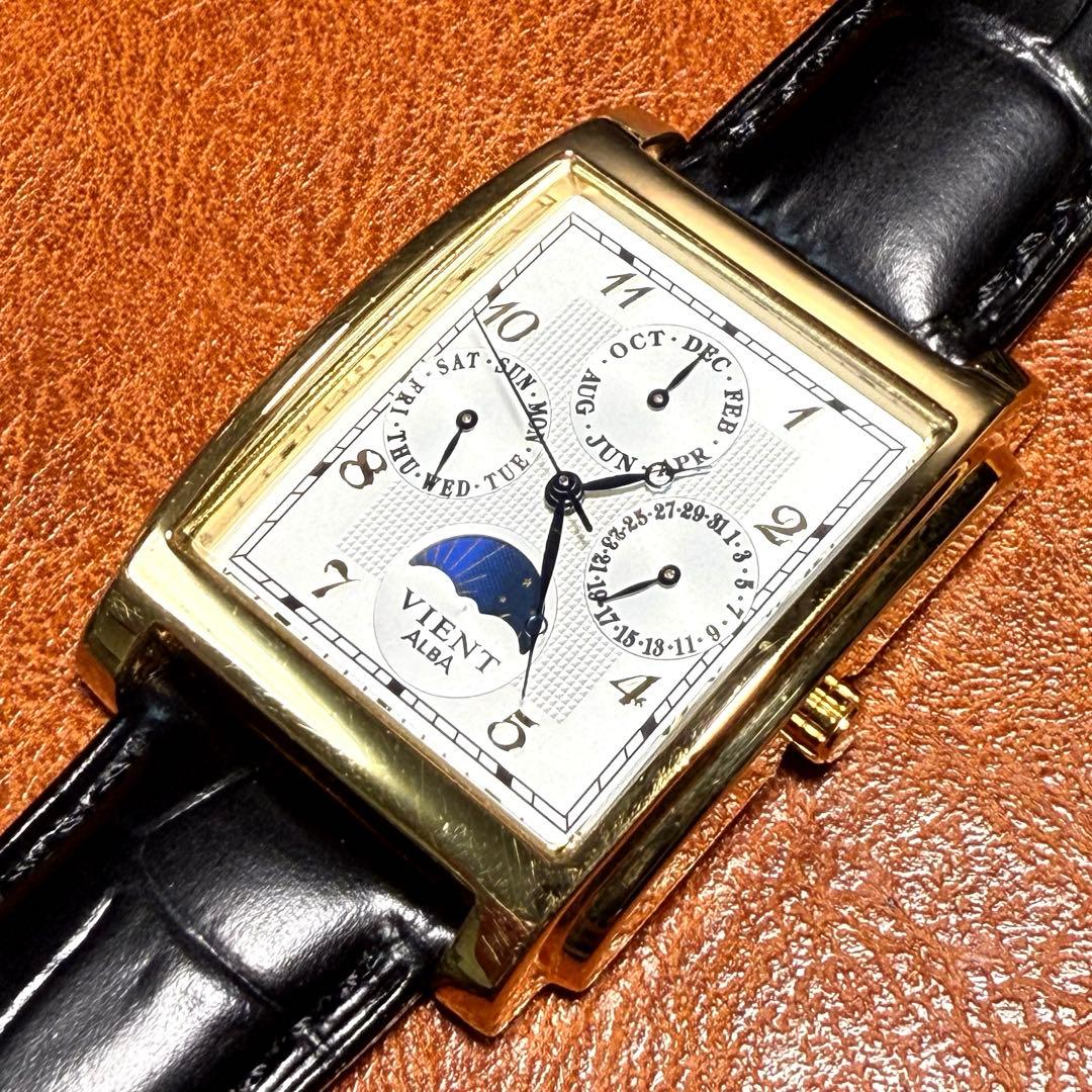 A-52 希少 稼働品 SEIKO VIENT ALBA サン ムーンフェイズ - メルカリ
