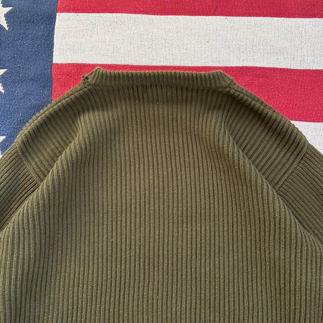 L.L.Bean コットンニット 畦編み リプ編みセーター オリーブ L-XL