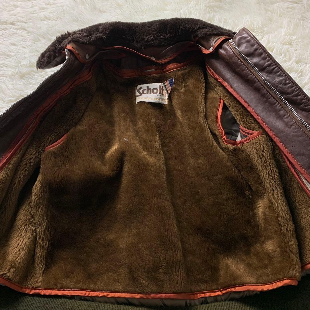 米国製】ショット フライトジャケット G-1 襟ボア ライナー ブラウン