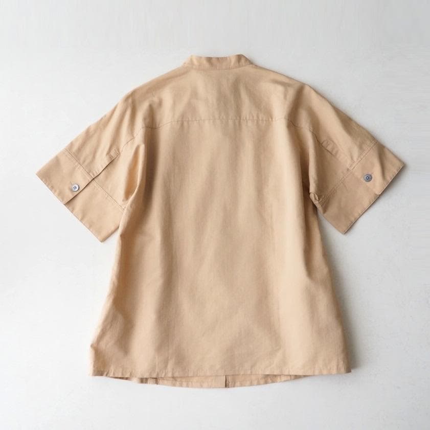 jangjawon様ジルサンダー コットンシルク バンドカラー シャツ 34