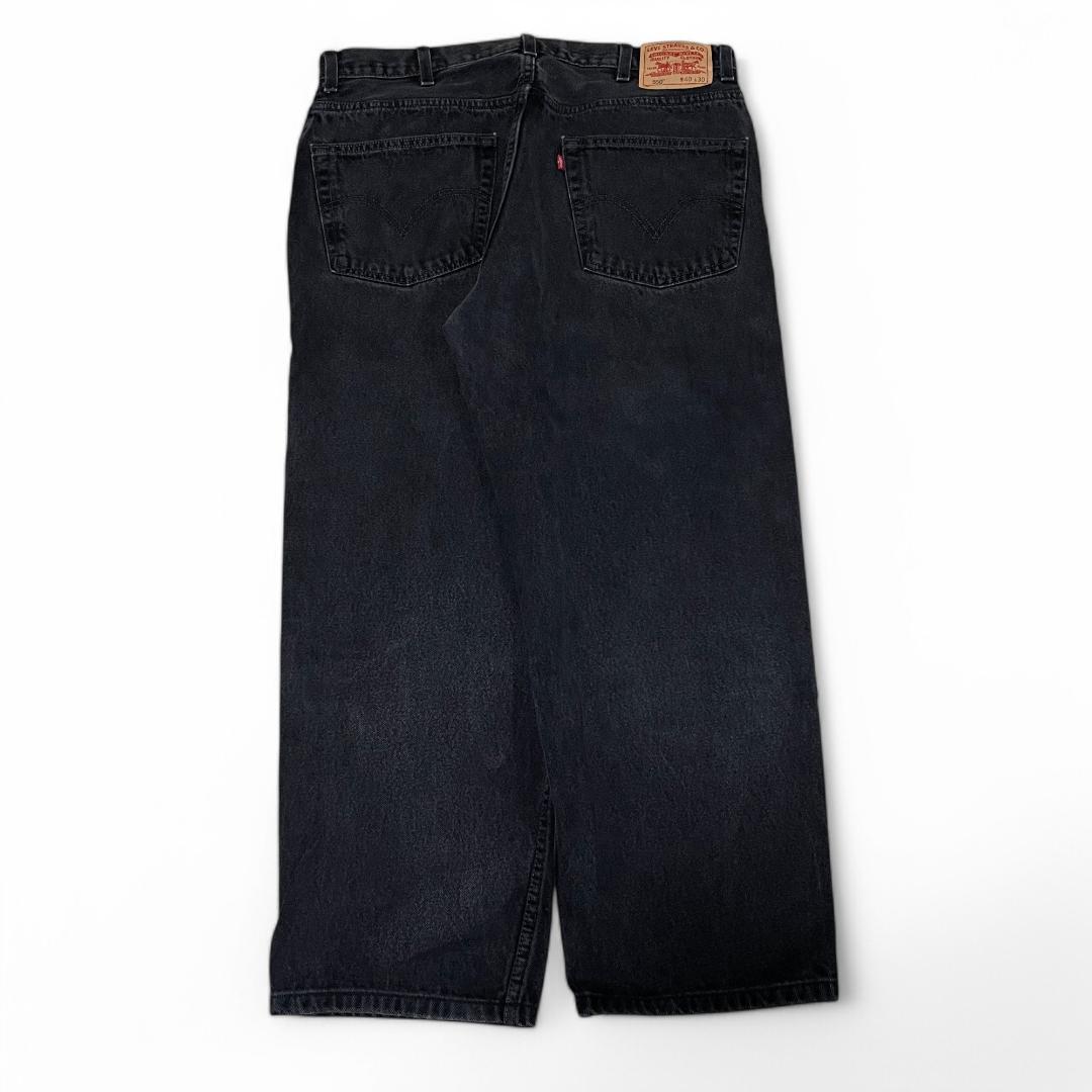 リーバイス550w40ブラックデニム古着バギーデニムジーンズ極太パンツ黒