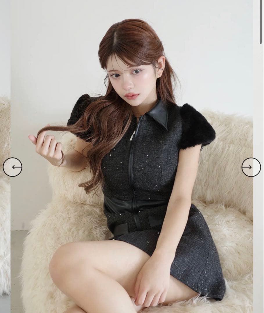 新品未開封！ Randy 2wayカービーツイードワンピース BLK M - メルカリ