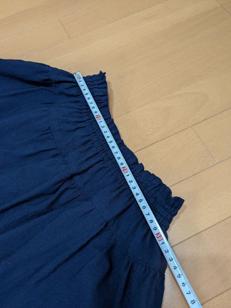 久留米絣 手織り ネイビー フレアスカート 切り替え 藍暦 AIGOYOMI