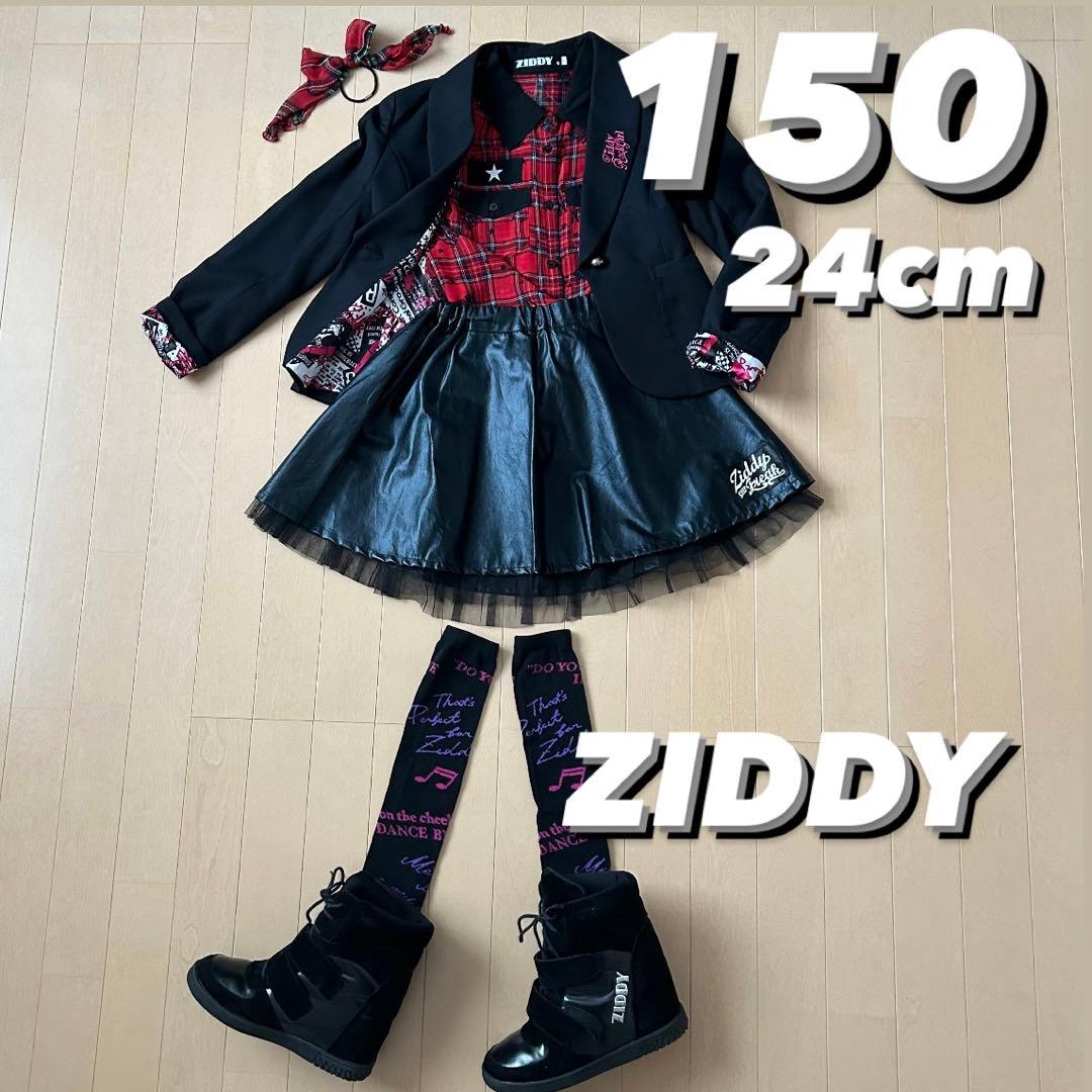 超美品ZIDDY スーツセットアップ 小学生卒服150女の子黒ミニスカート4