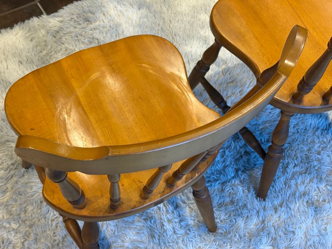 ①飛騨産業 キツツキマーク ウィンザーチェア スポークチェア