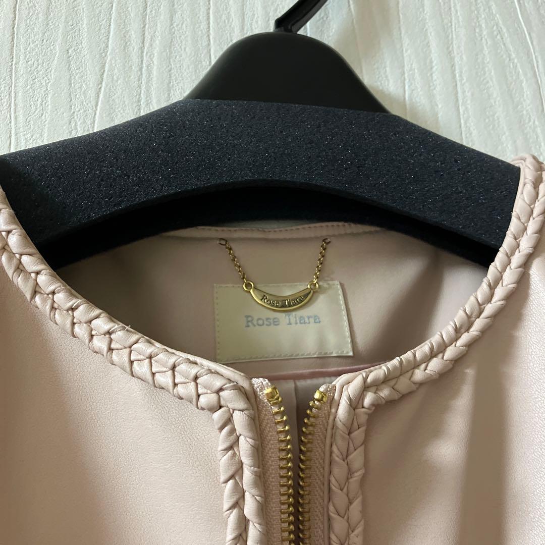 新品タグ付 ローズティアラ フェイクレザージャケット 42