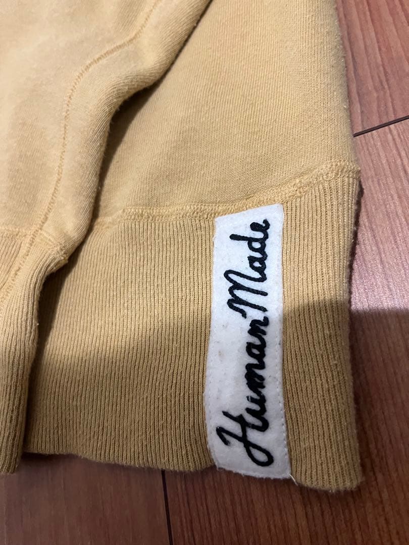 HUMAN MADE 希少 猫 スウェット 前V ビンテージ調 マスタード