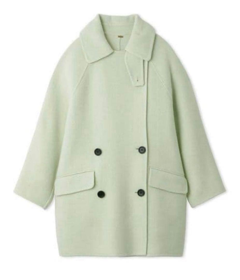 Mila Owen コート 衿ストラップハーフ丈リバーPコート