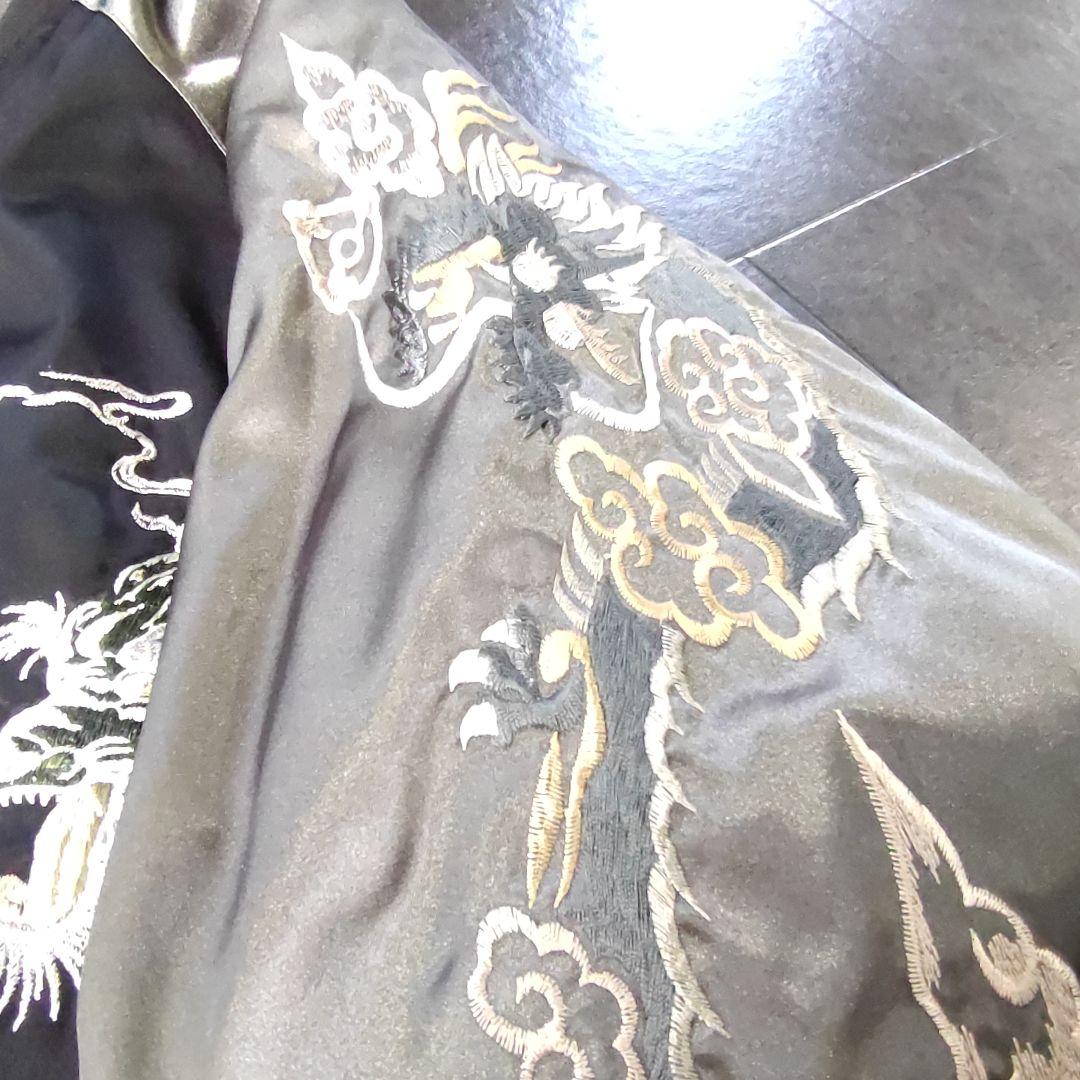 レア ホシヒメ スカジャン】刺繍多数 龍 昇龍 キルティング 黒ガン