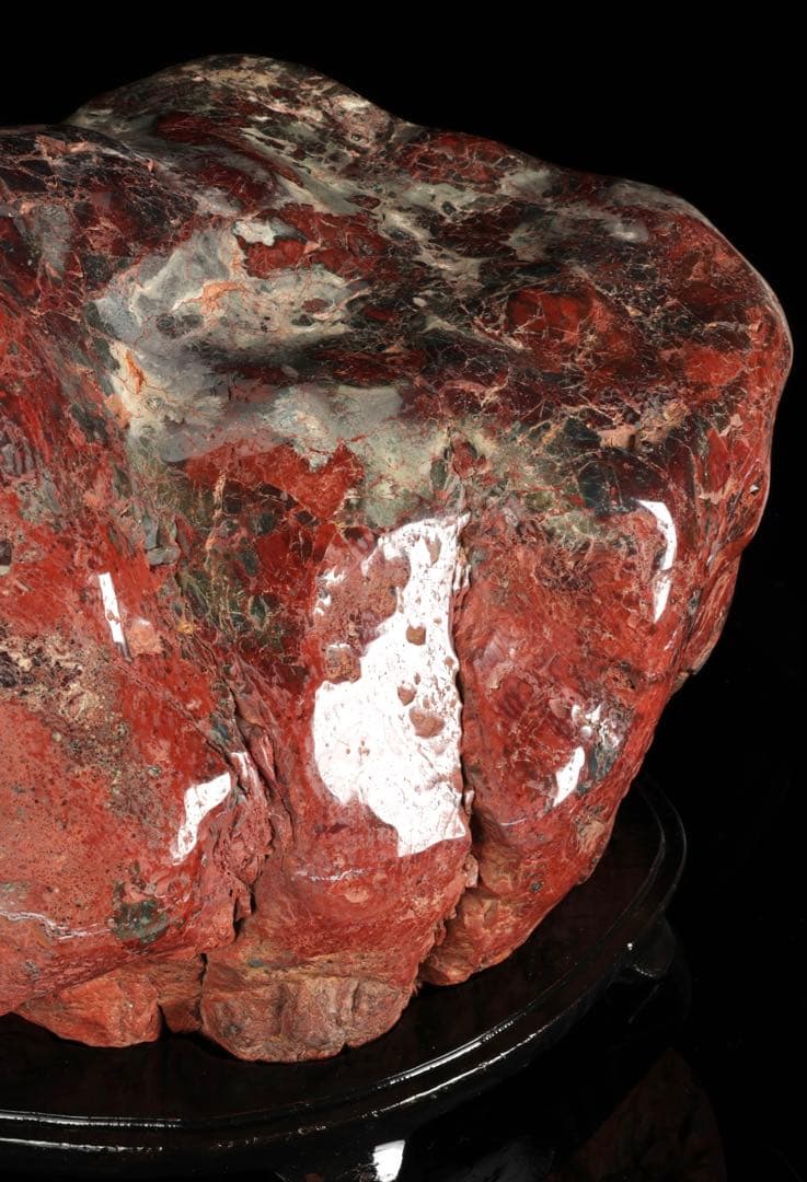 佐渡 赤玉石 碧玉 赤石 鑑賞石 水石 原石 鑑賞石 飾石 台座付 47.5kg