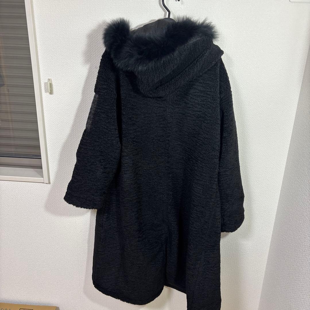 LASUD ファーボアコート ブラック 未使用品 サイズ9号 定価34000円