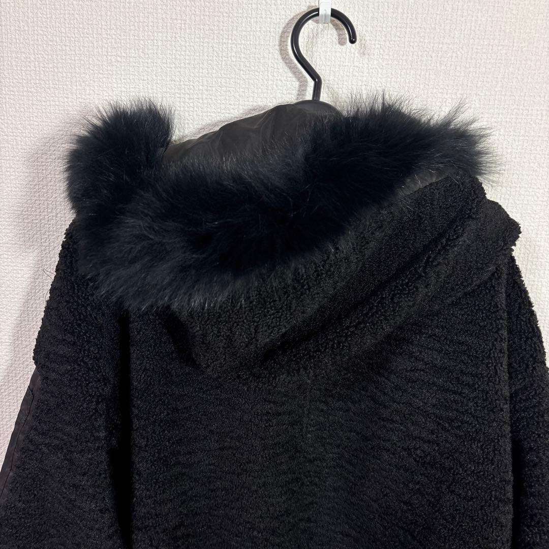 LASUD ファーボアコート ブラック 未使用品 サイズ9号 定価34000円