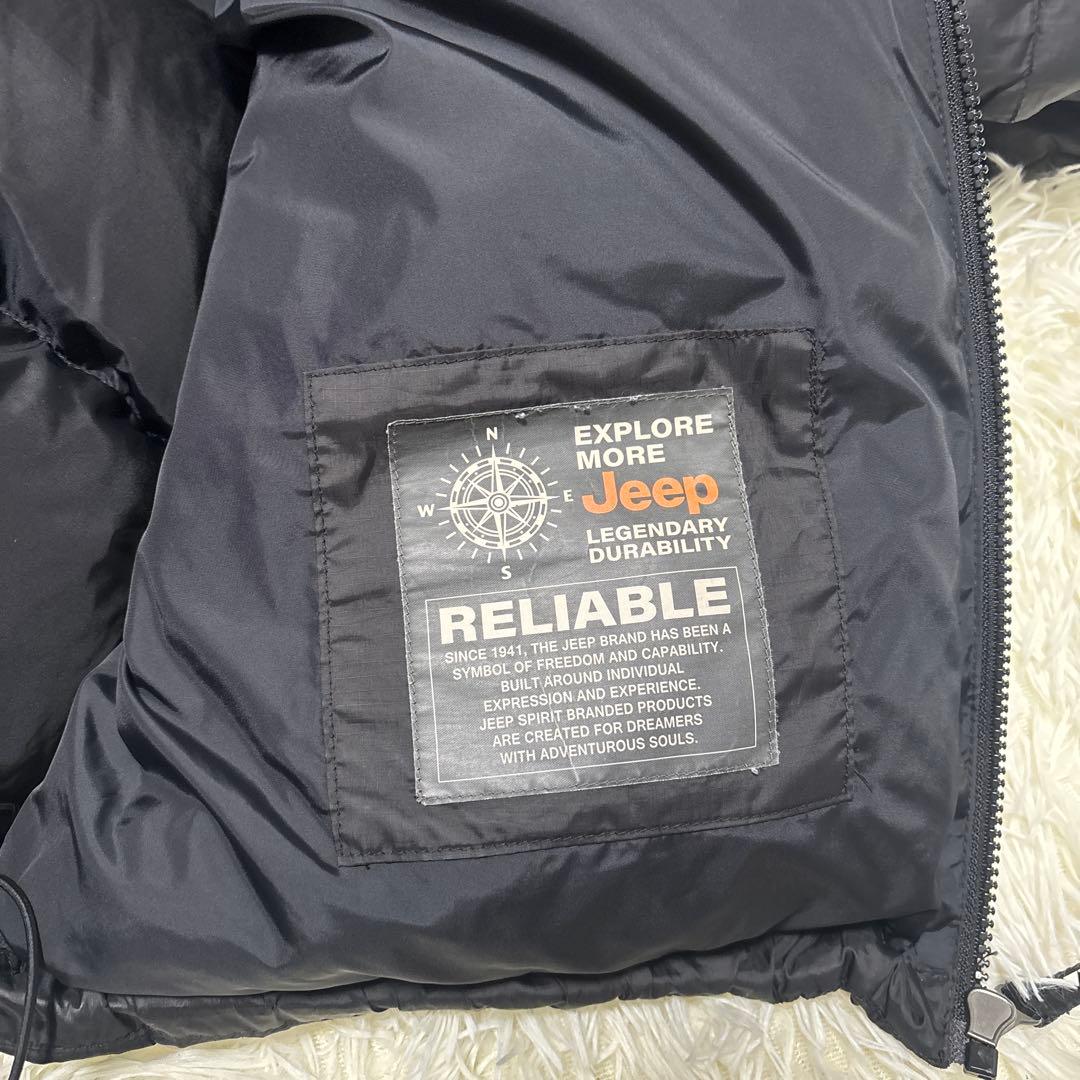 Jeep ジープ ダウンジャケット ブラック ロゴ刺繍 2723 - メルカリ