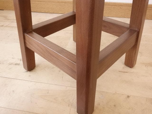 北海道手作り家具 ウォールナット材 スツール 座面布座（茶色） - メルカリ