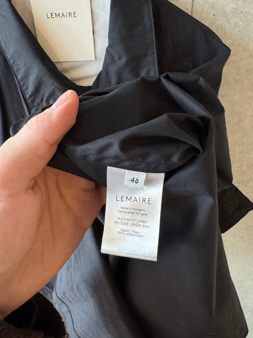 LEMAIRE ルメール HIGH COLLAR SHIRT ブラック 46