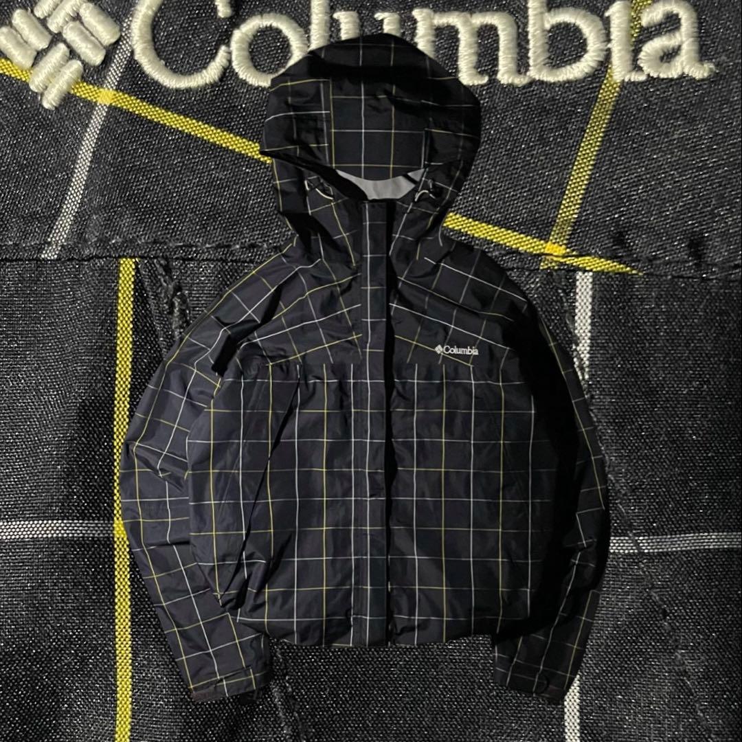 コロンビア チェック マウンテンパーカー シェルジャケット tech 短丈