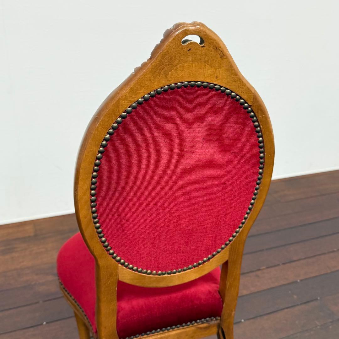 H22K2b イタリア アンティーク調 猫脚 ダイニングチェア ロココ調 鋲