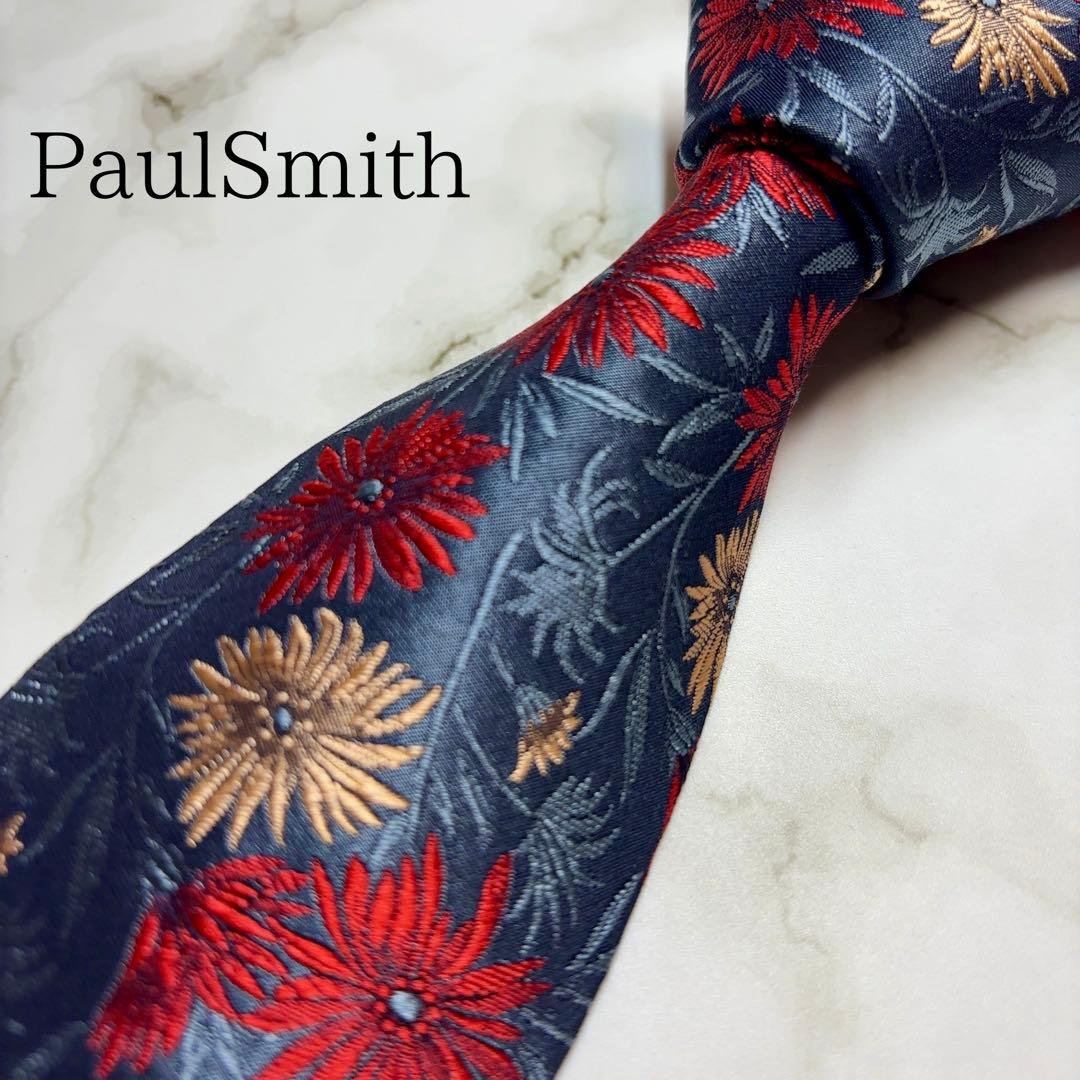 ポール・スミス 花柄 ネクタイ ネイビー - メルカリ