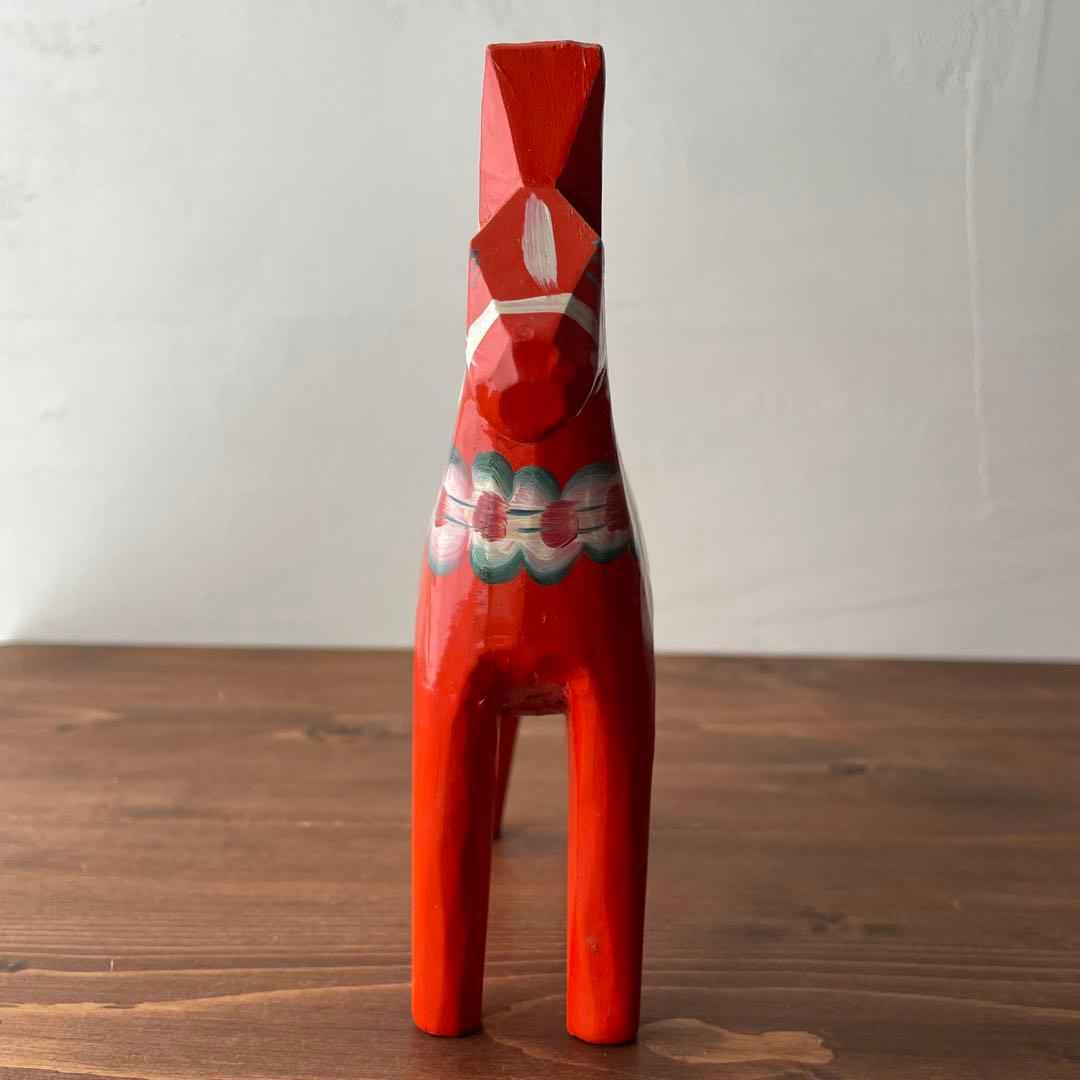 ダーラナホース 赤 スウェーデン 北欧 馬 ハンドペイント 木製 木彫