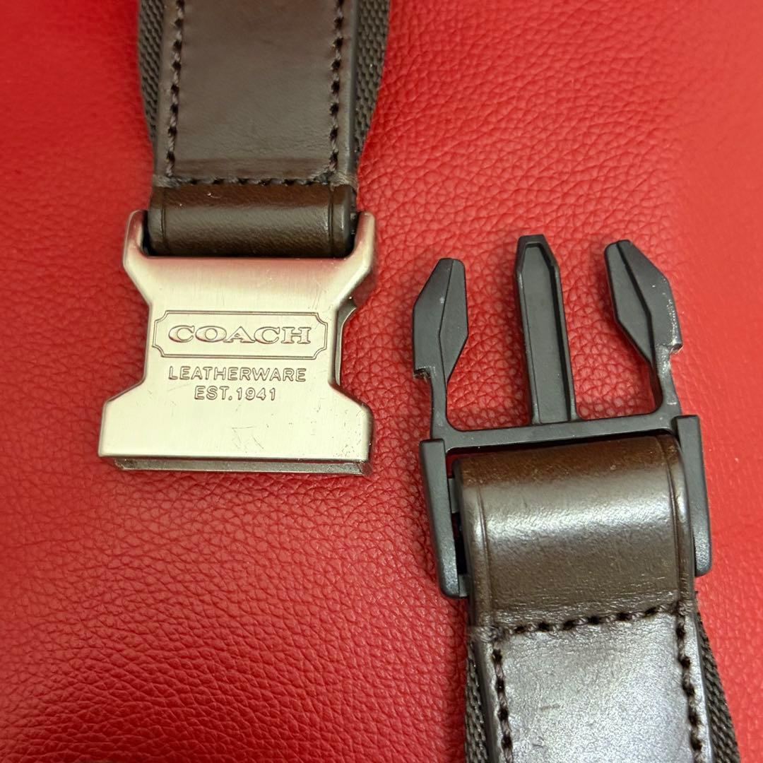 COACH トンプソン ボディバッグ レッドレザー希少カラー！ K107620415