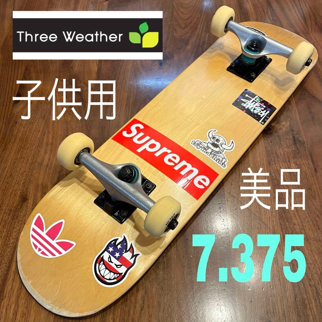 スケボー　スケートボード　コンプリート　子供用　スリーウェザー　美品　女性用 THREE WEATHER スリーウェザー スケートボード コンプリート 7.0,7.4