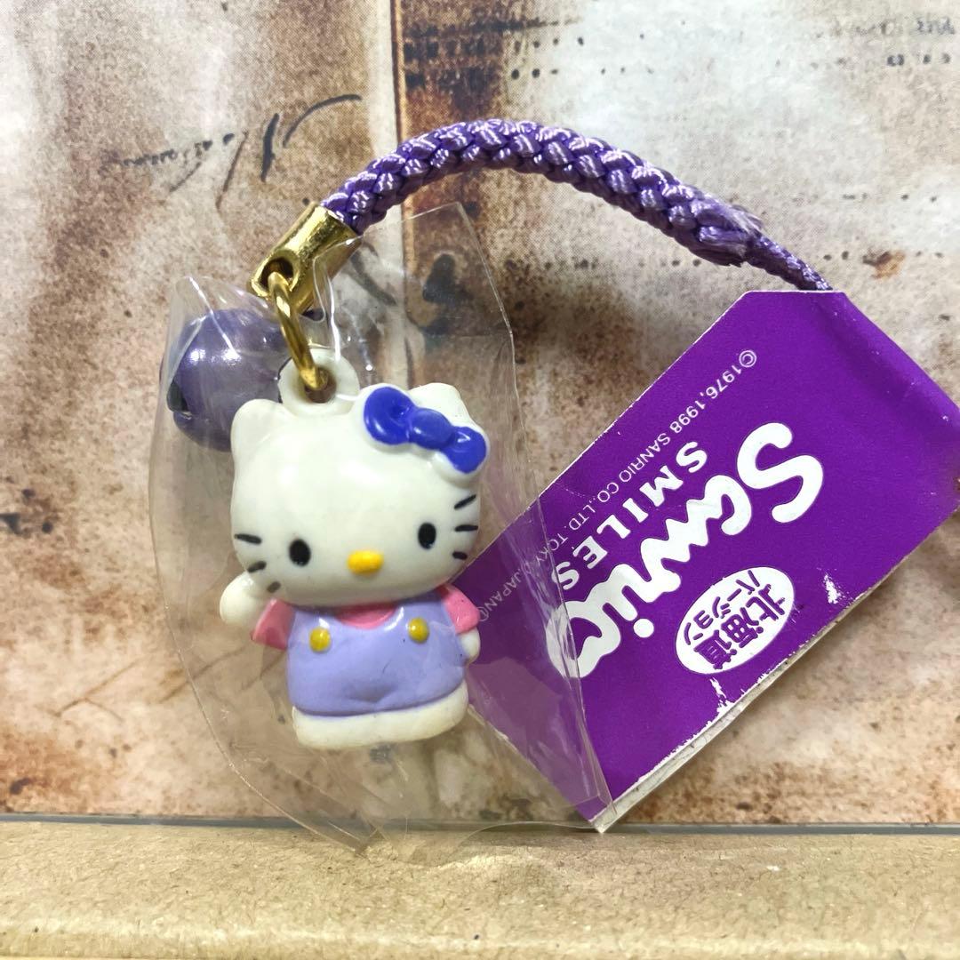 ハローキティ 根付け ラベンダーキティ 鈴 ストラップ 北海道 1998年