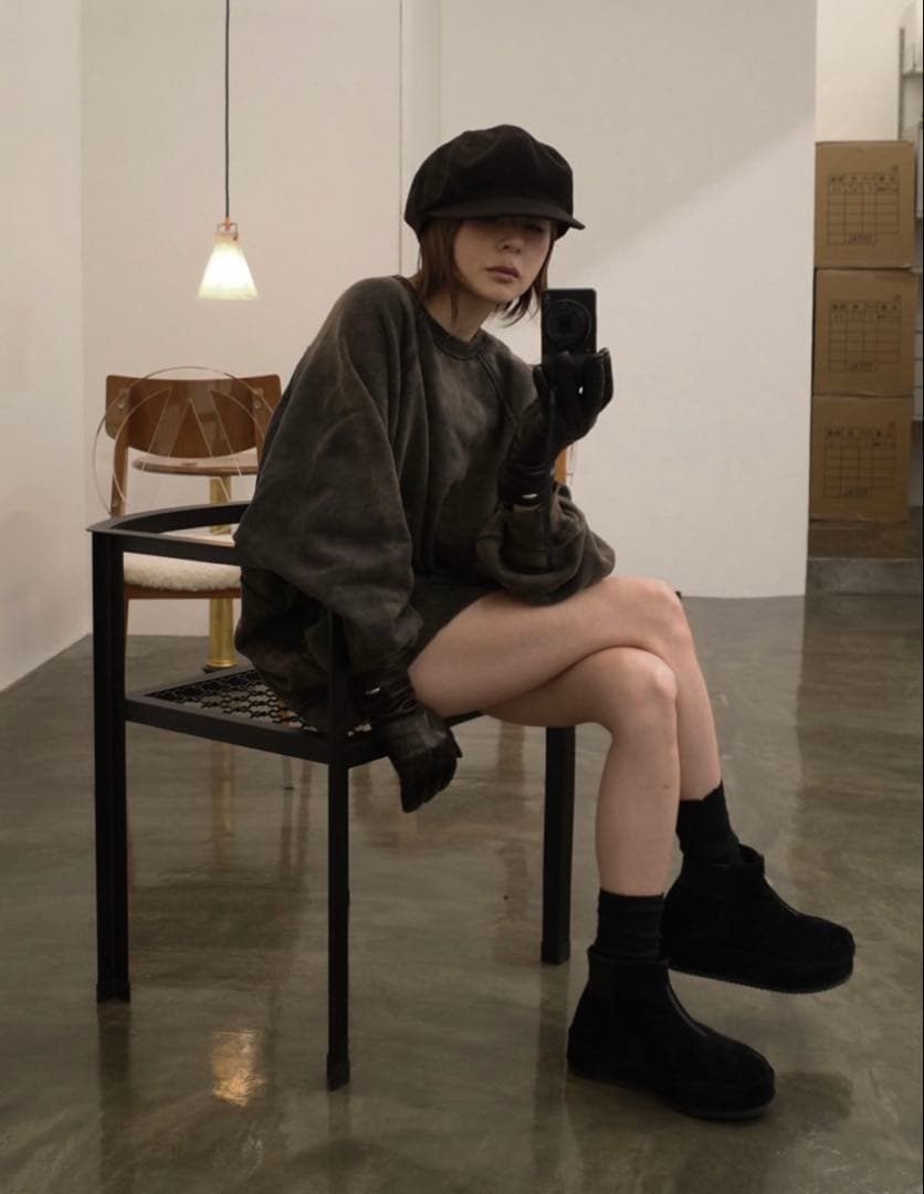 新品未使用lon ロンTWO SIDE SWEATSHIRT#04カーキブラウン - メルカリ